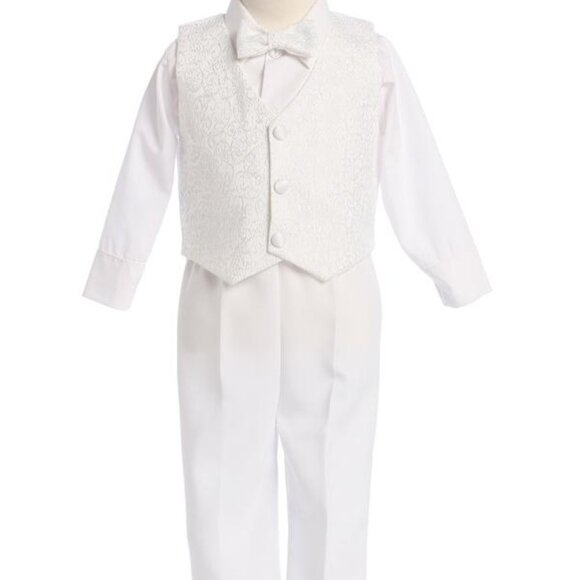 3/6M - Baby Boys Baptism Outfit w/ Jacquard Vest, & Pants (8590) - Picture 1 of 3